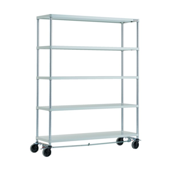 ※法人専用品※トラスコ フェニックスラック 5段 U車輪4輪S付 抗菌粉体塗装 1500×450 W色 PER-6545-U125-B4-W 1点|DIY FACTORY ONLINE SHOP