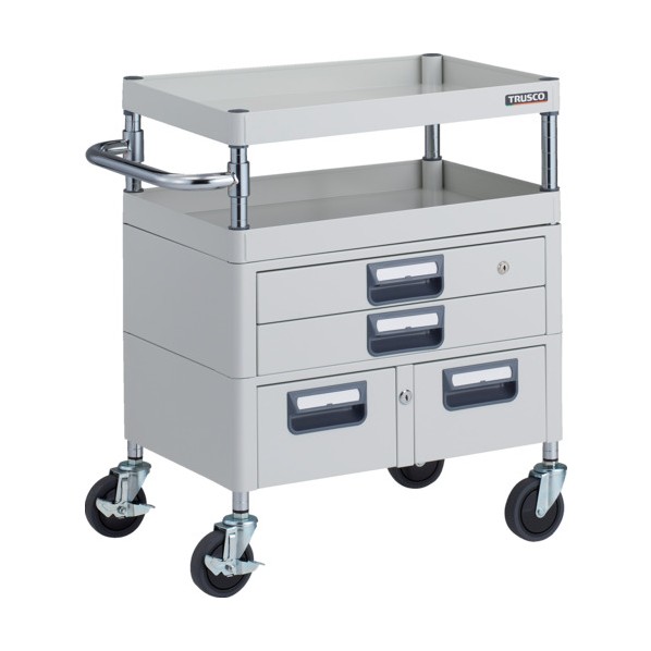 トラスコ(TRUSCO) フェニックスワゴン 抗菌 省音 引出付 600&times;400&times;H740 W色 PEW-762XW-W 1点｜DIY FACTORY ONLINE SHOP