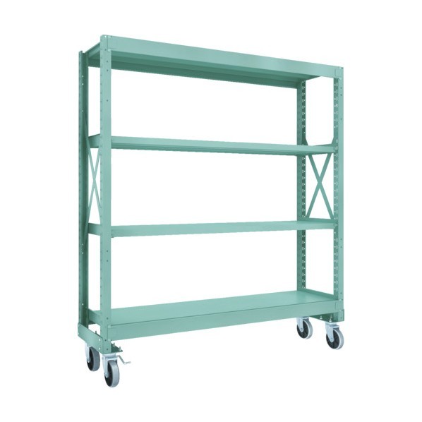 ※法人専用品※トラスコ R3型ボルト式中量棚W1800XD500XH2000 4段 Φ150 ウレタンキャスター付 R3-6654-U150 1個|DIY FACTORY ONLINE SHOP