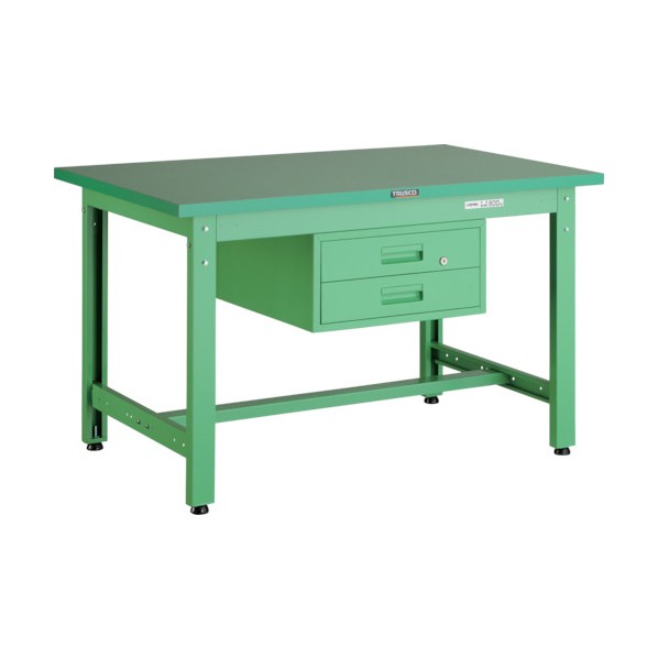 ※法人専用品※トラスコ GWP型作業台 900&times;600&times;H740 2段引出付 ヤンググリーン GWP-0960F2 YG GWP-0960F2 YG 1個｜DIY FACTORY ONLINE SHOP