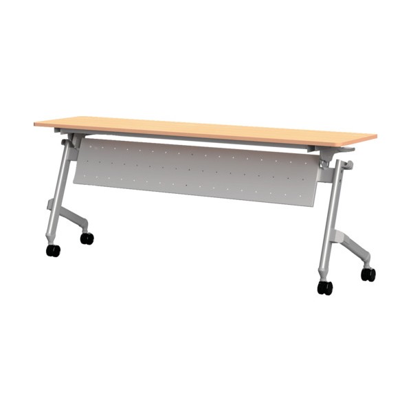 ※法人専用品※トラスコ 折りたたみ会議テーブル パネル付 1800X450 天板ナチュラル TNA-1845P-N 1台|DIY FACTORY ONLINE SHOP