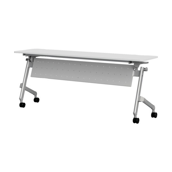 ※法人専用品※トラスコ 折りたたみ会議テーブル パネル付 1800X450 天板ホワイト TNA-1845P-W 1台