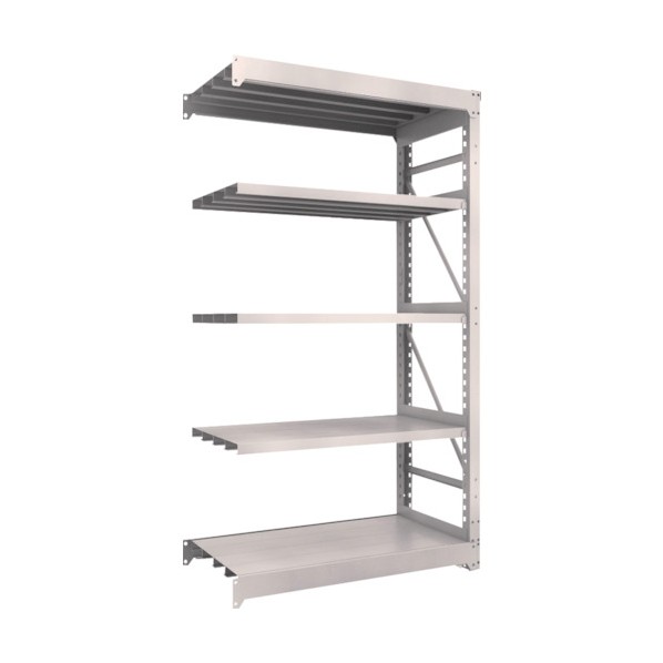 ※法人専用品※トラスコ(TRUSCO) スチールラック M10型重量棚 1500X760XH2400 5段 連結 ネオグレー M10-8575B NG(ネオグレー) 1台｜DIY FACTORY ONLINE SHOP