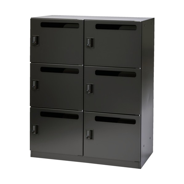 パーソナルロッカー（セキュリティーダイヤル錠タイプ） 2列3段 6人用 投入口付 H1110ブラック TPL06BK-RD 59,950円