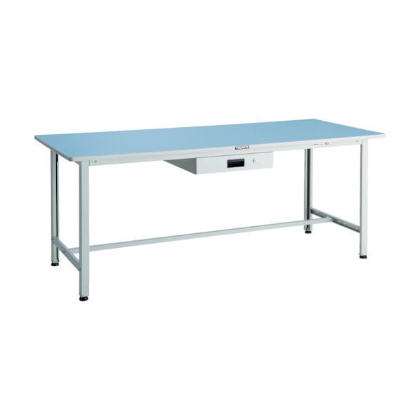 軽荷重作業台(180kg)BO型 1800X750XH740 薄型2段引出付 ホワイト色 BOR-1875UDK2 1点