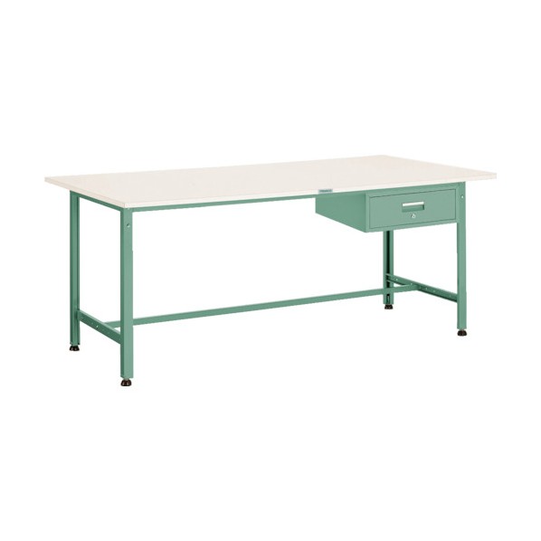 ※法人専用品※トラスコ(TRUSCO) 軽荷重作業台(300kg)AE型 900X750XH740 1段引出付 グリーン色 AE-0975F1 1点｜DIY FACTORY ONLINE SHOP