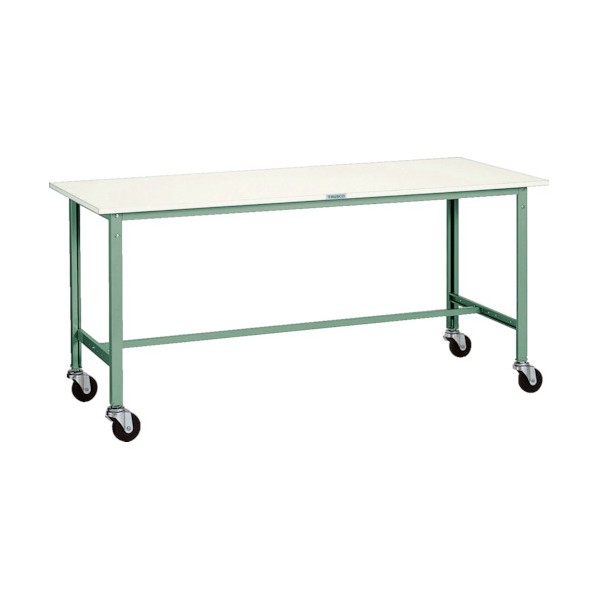 ※法人専用品※トラスコ(TRUSCO) 軽荷重立作業台(150kg)HAE型 1200X750XH969 φ75キャスター付 グリーン色 HAE-1200C75 1点|DIY FACTORY ONLINE SHOP