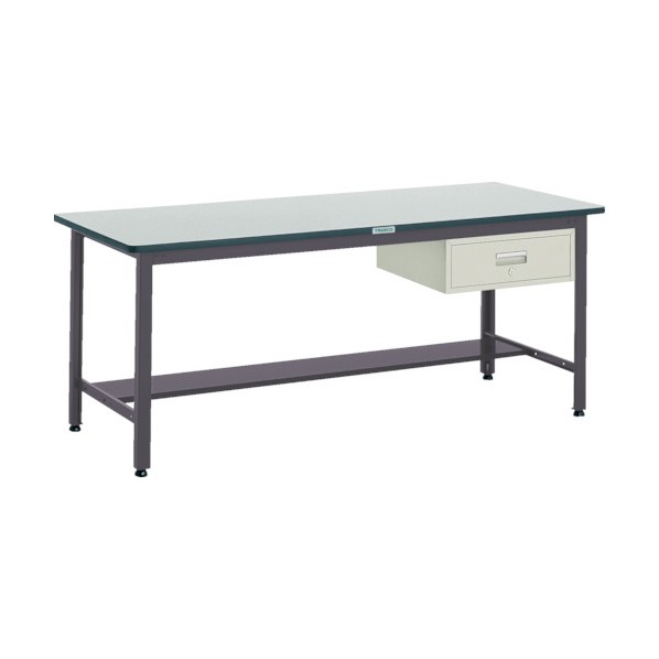 ※法人専用品※トラスコ(TRUSCO) 中荷重作業台(500kg)AEW型 1200X600XH740 1段引出付 ダークグレー色 AEWR-1260F1 1点｜DIY FACTORY ONLINE SHOP