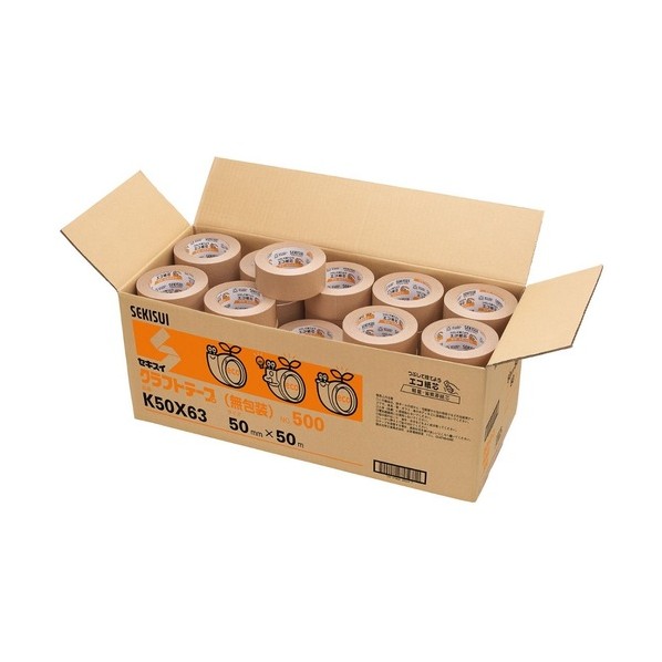 クラフトテープ No．500 50mm×50m 無包装 K50X63-50 50巻 11,026円