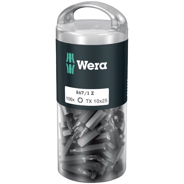 Wera Werkzeuge GmbH 差込角1/4in トルクスビットセット TX10X25粍 100本 072446 1書き割り