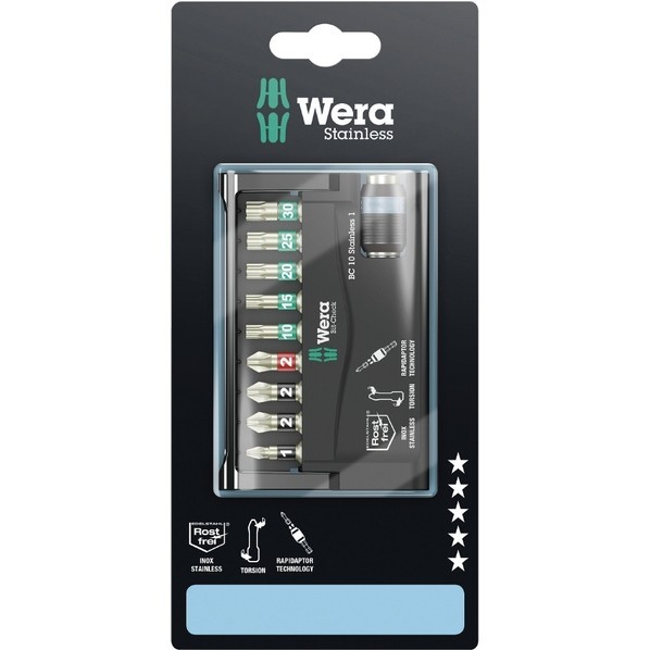 Wera Werkzeuge GmbH ビット書き割り ステンレス鋼ビット書き割り  10点 SB 073630 1書き割り