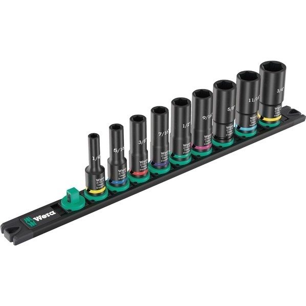 Wera Werkzeuge GmbH 差込角3/8DR ディープインパクタソケットセット ケース付9点入 005591 1セット｜DIY FACTORY ONLINE SHOP