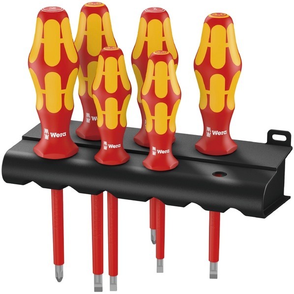 Wera Werkzeuge GmbH 絶縁ドライバーセット 6本組 ラック付 (+ - ) 006145 1セット