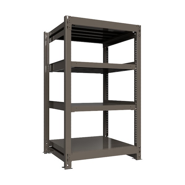 重量ボルトレスラック 段荷重1000Kg H1500×W900×D750 天地4段 単体グレー TH1000-537T4 1点