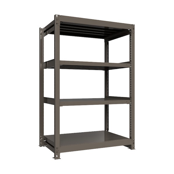 ※法人専用品※HIKARI製作所 重量ボルトレスラック 段荷重1000Kg H1800×W1200×D750 天地4段 単体グレー TH1000-647T4 1点|DIY FACTORY ONLINE SHOP