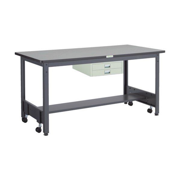※法人専用品※トラスコ(TRUSCO) 中荷重作業台(500kg)CFW型 1500X900XH740 薄型2段引出付 ダークグレー色 CFWR-1590UDC2 1点｜DIY FACTORY ONLINE SHOP