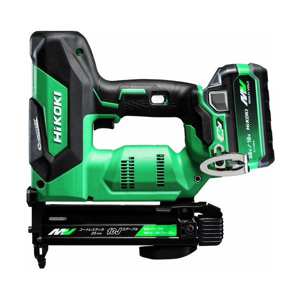 HiKOKI(ハイコーキ) N3610DJ (XPZ) 36V 充電式 タッカ フルセット ステープル幅 10mm アグレッシブグリーン 1台