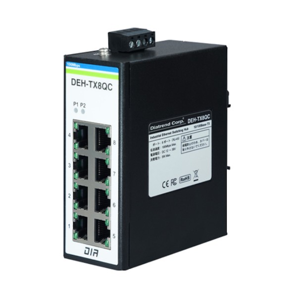 ＜QoS役立つこと積み上げる＞製作用イーサネットスイッチングハブ 100Base-TX印字機  DEH-TX8QC 1点