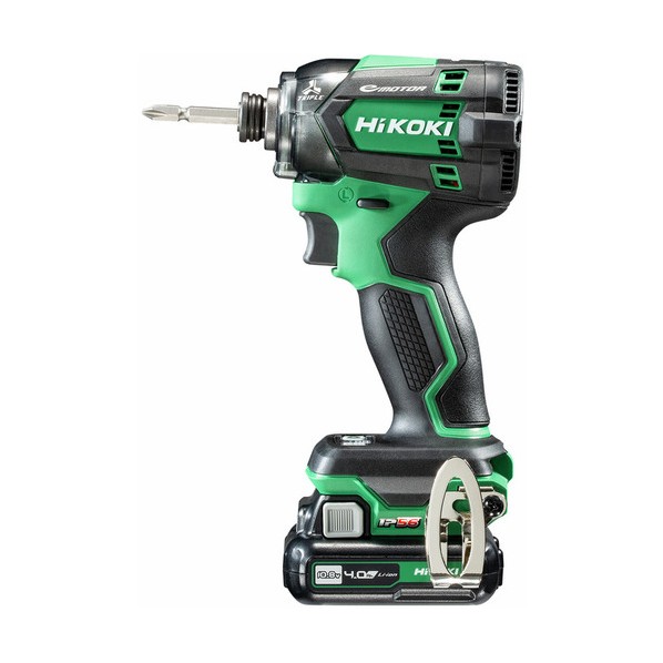 HiKOKI(ハイコーキ) WH12DCA (2LS) 10.8V 充電式 インパクトドライバー 電池2個、充電器、ケース付 ビット別売り【2604HK】 アグレッシブグリーン 1台
