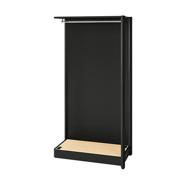 シェルフラック（ワードローブ メレム MU型/天板:シルクウッド 本体:サテンブラック/W925×H1813 MU-0918RW-SBS 1台
