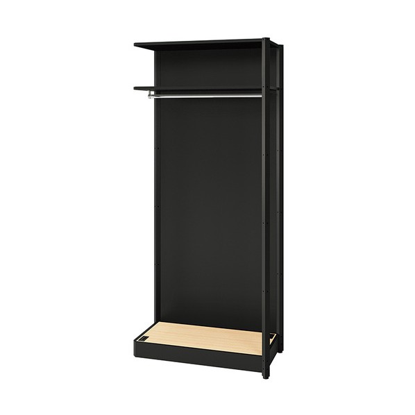シェルフラック（ワードローブ メレム MU型/天板:シルクウッド 本体:サテンブラック/W925×H2103 MU-0921RW-SBS 1台
