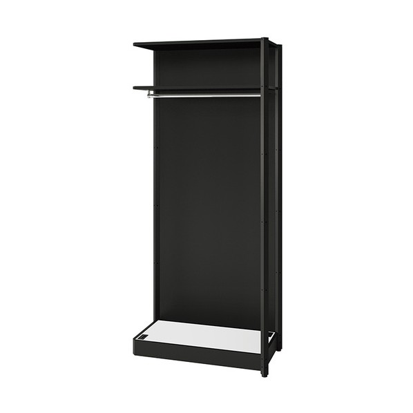 シェルフラック（ワードローブ メレム MU型/天板:サテンホワイト 本体:サテンブラック/W925×H2103 MU-0921RW-SBSW 1台