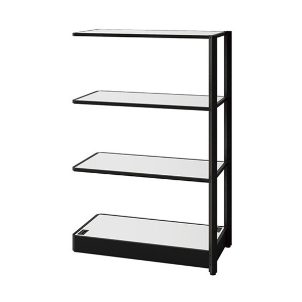 シェルフラック（連結型） メレム MU型/天板:サテンホワイト 本体:サテンブラック/W925&times;H1393 MU-0914R-SBSW 1台｜DIY FACTORY ONLINE SHOP