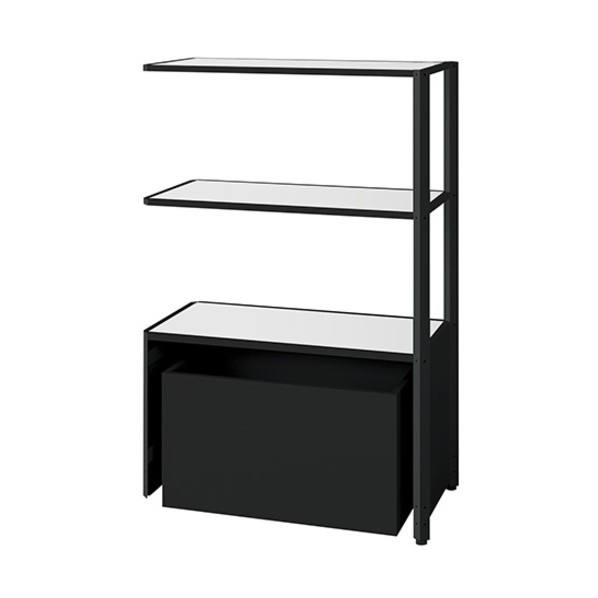 シェルフラック（下段ボックス メレム MU型/天板:サテンホワイト 本体:サテンブラック/W925×H1393 MU-0914RUS-SBSW 1台 92,462円