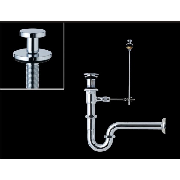 ポップアップ式排水金具(呼び径32mm) 壁排水Pトラップ(排水口カバー付) LF-550PAC 1点