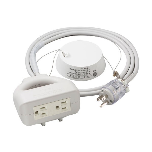 病院用吊り下げ接地タップ 通電表示ランプ付 白 MR7591