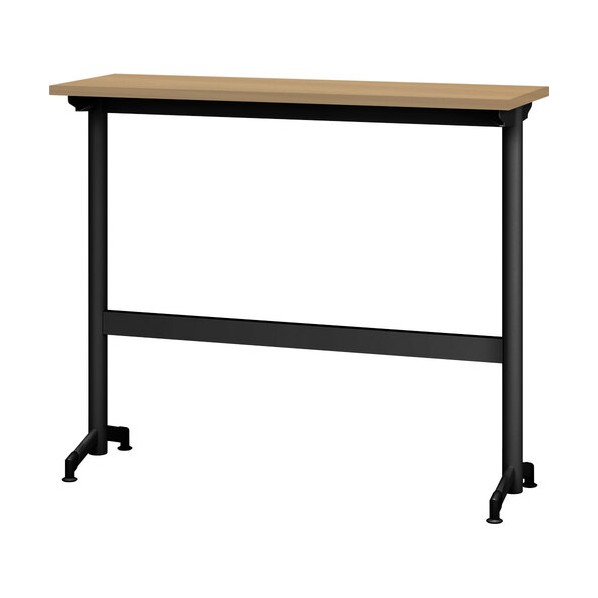 カフェテーブル ブラックT字脚（カウンタータイプ） スクエア天板 W1200XD400XH1005 オーク CAFT-TC-K1240-MB-OK