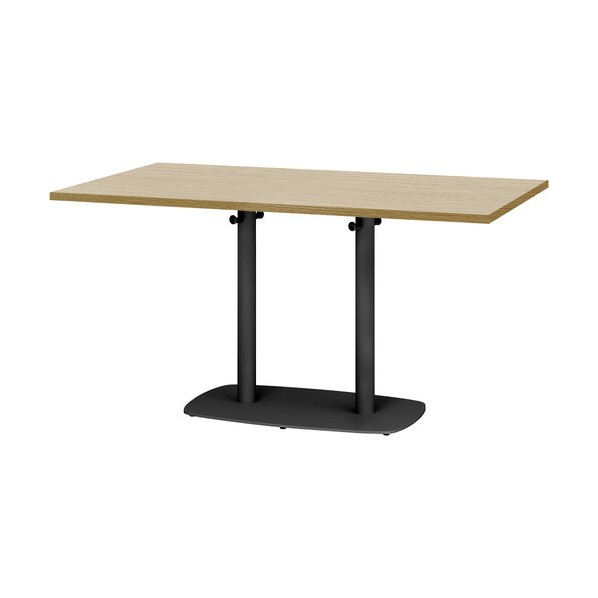 ※法人専用品※アイリスチトセ カフェテーブル ブラックベース脚 スクエア天板 W1400XD800XH720 ライトオーク CAFT-B2-K1480-MB-LOK 0|DIY FACTORY ONLINE SHOP