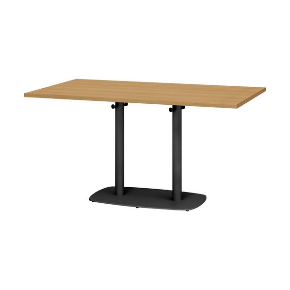※法人専用品※アイリスチトセ カフェテーブル ブラックベース脚 スクエア天板 W1400XD800XH720 オーク CAFT-B2-K1480-MB-OK 0|DIY FACTORY ONLINE SHOP