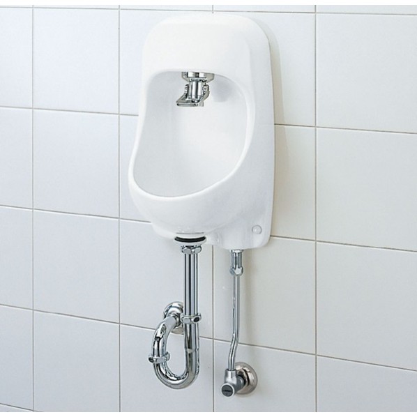 壁付手洗器 アクアセラミック(プッシュ式セルフストップ水栓)床排水･壁給水 250&times;190&times;420mm ピュアホワイト YAWL-71UAP(S)/BW1 1点｜DIY FACTORY ONLINE SHOP