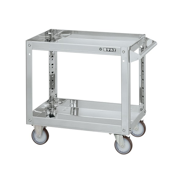 サカエステンレススーパーワゴン(SUS304/プレート式ナイロンウレタン車/ステンレス金具仕様)SAP3-6062SNU｜DIY FACTORY ONLINE SHOP