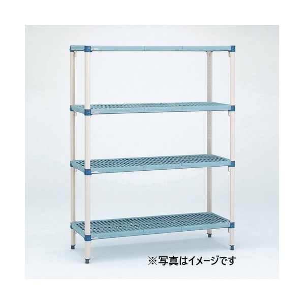 メトロマックス4 グリッドマット＋抗菌スチール製ポール 間口1215mm×奥行620mm×高さ1378mm 5段 MAX42448GMQ54PE5