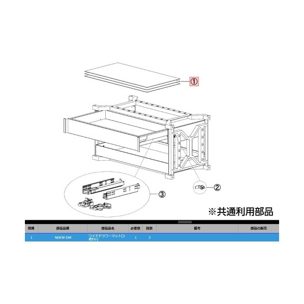 NEKW-DMワイドドロワーマット NEKW-DM 3枚