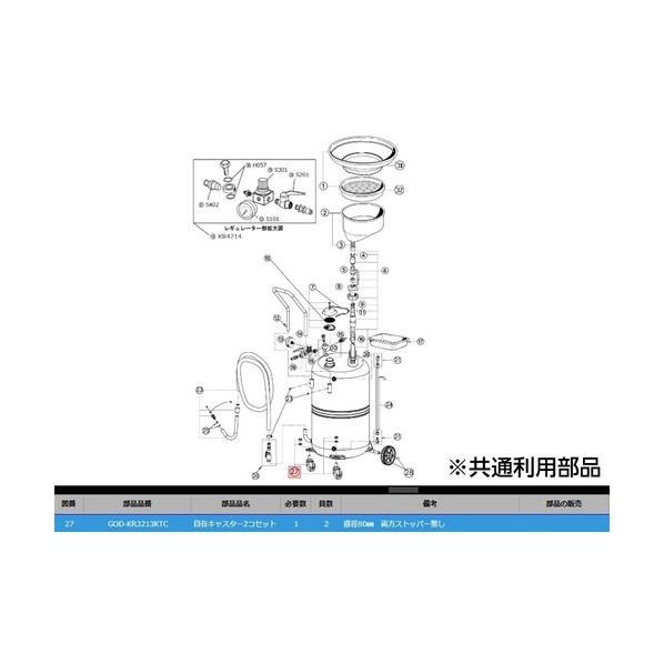GOD-KR3213KTC 自在キャスター（2コセット） GOD-KR3213KTC
