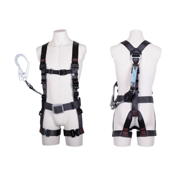 藤井電工 墜落制止用器具フルハーネス型ランヤード付 Lサイズ TH-506-CR93SV-OT-DG-BK-L-R23BX 1個