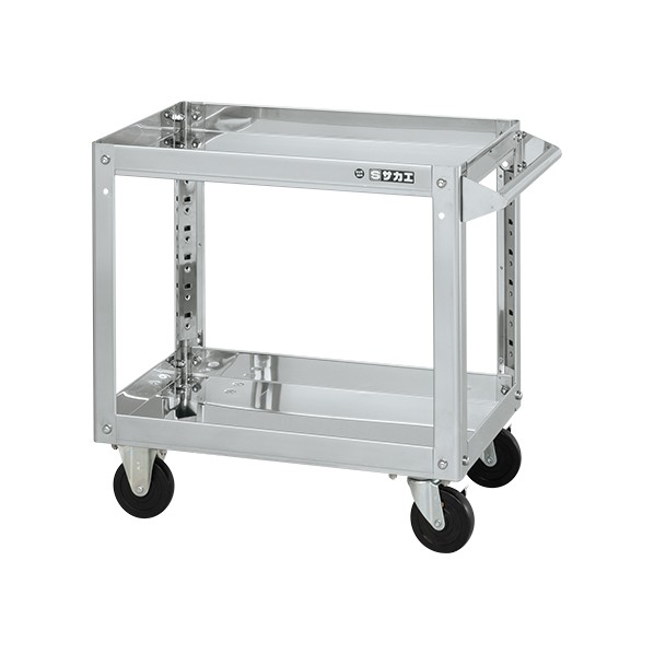 サカエステンレススーパーワゴン(SUS304/プレート式導電性ゴム車/スチール金具仕様)SAP3-9062DCJ｜DIY FACTORY ONLINE SHOP