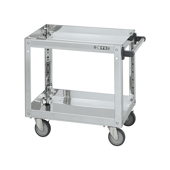サカエステンレススーパーワゴン(SUS430/プレート式エラストマー車/スチール金具仕様)SAP4-9062EJ｜DIY FACTORY ONLINE SHOP