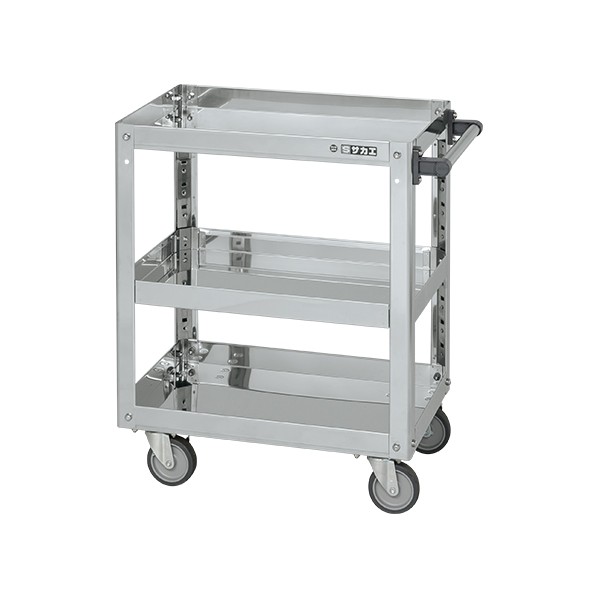 サカエステンレススーパーワゴン(SUS430/プレート式エラストマー車/スチール金具仕様)SAP4-9073EJ|DIY FACTORY ONLINE SHOP