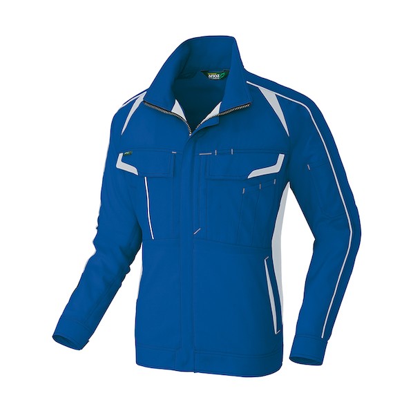 春夏長袖ストレッチブルゾン（エコワーカーストレッチ） ブルー L L ブルー×シルバーグレー AZ1930-006-L