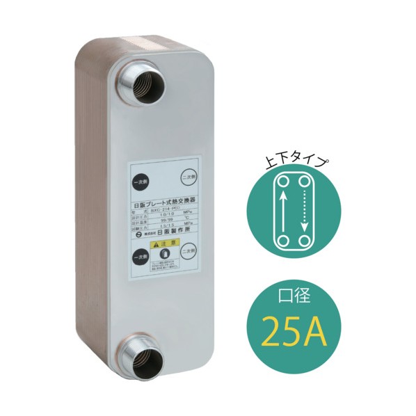 ブレージングプレート式熱取り替えっこ器（銅ろう付） BXC-214-PEO-50 BXC-214-PEO-50