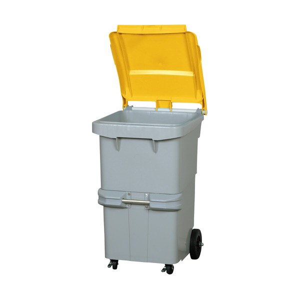※法人専用品※サンコー 紙くずかご SCB200 620000 200L 薄墨色/黄色 底部水抜き栓付 200L 薄墨色/黄色 62000001GLYES 1点
