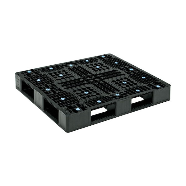 ※法人専用品※ リサイクルプラスチックパレット D4-1012-2生まれ変わり黒いこと 812060 81206000BKRCP 1点