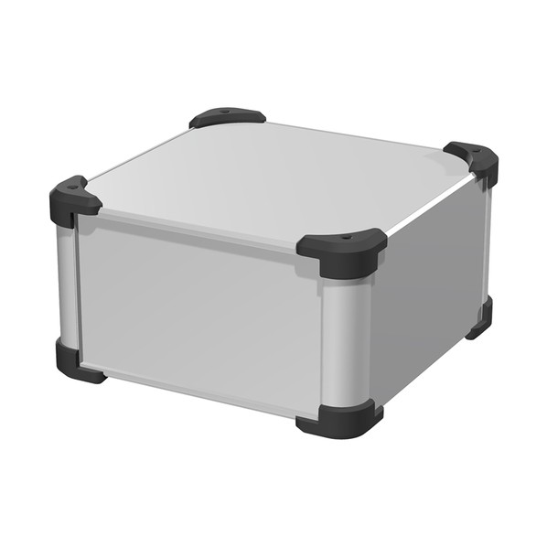 ※法人専用品※タカチ電機工業 コーナーガード付アルミケース シルバー / ブラック AUG133-25-25-SB 0｜DIY FACTORY ONLINE SHOP