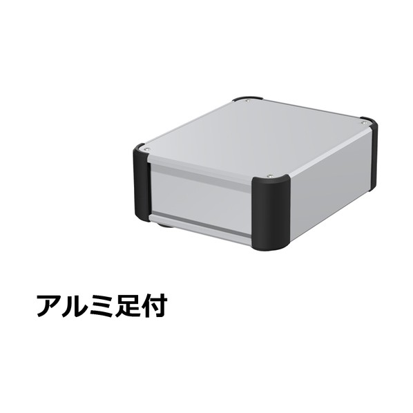 タカチ電機産業 アルミサッシケース 押しかぶせる・ダイアログボックス・側板:しろがね色/端っこ:黒いこと 金66-16-20AH-SB 0