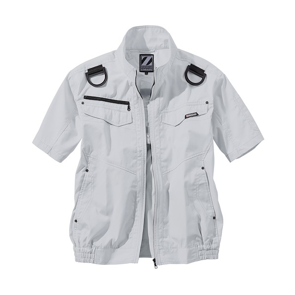 自重堂 空調服半袖ブルゾン シルバー 4L 74130 1枚