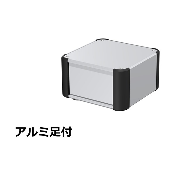 タカチ電機産業 アルミサッシケース 押しかぶせる・ダイアログボックス・側板 しろがね色/端っこ 黒いこと 金88-16-16AH-SB 0